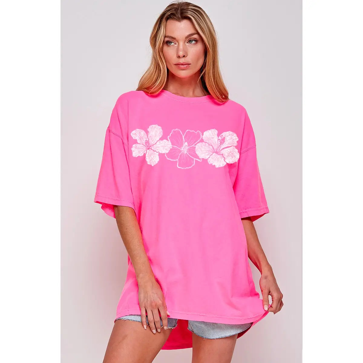 Hibiscus Vintage Graphic Oversized Tee
