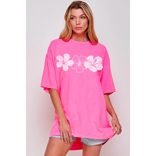 Hibiscus Vintage Graphic Oversized Tee