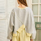Becky Grey and Yellow Terry Top