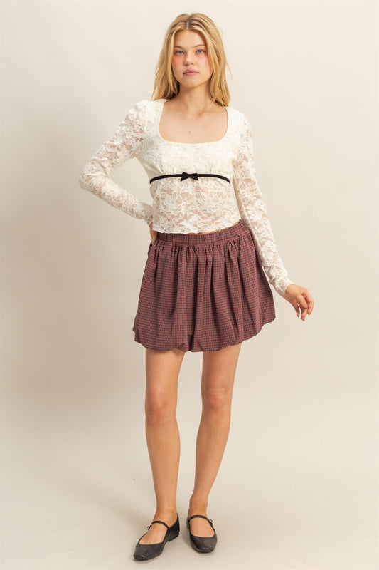 Hannah Ribbon Detail Lace Top
