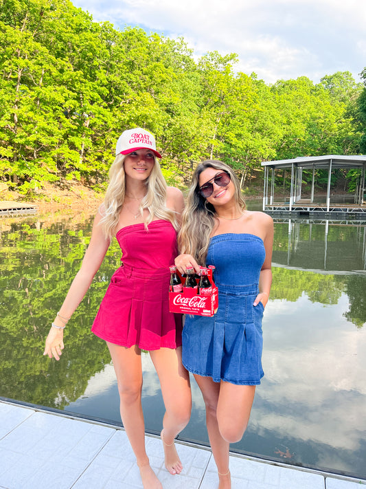 Dakota crimson denim dress