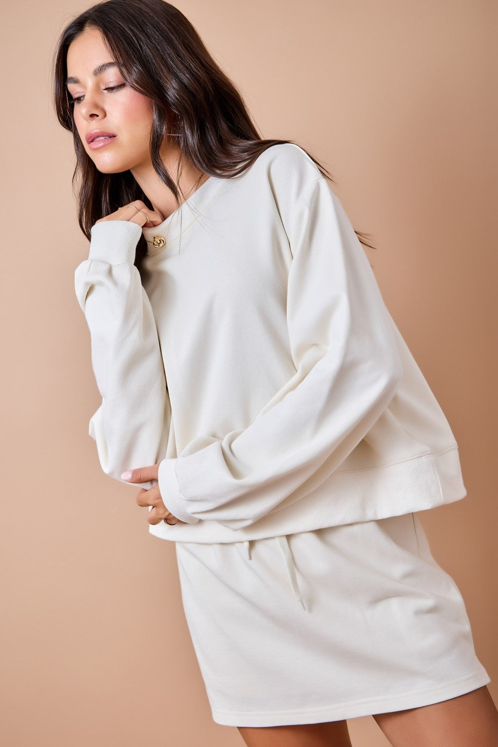 Dawn Mockneck Set Top Ivory