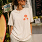 Tropical Stamps Front and Back Cream T-Shirt