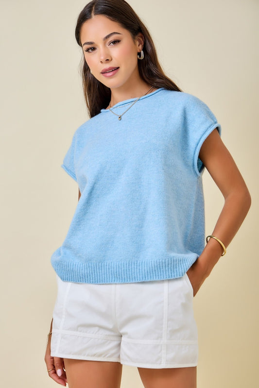 Diana Blue Cap Sleeve Sweater
