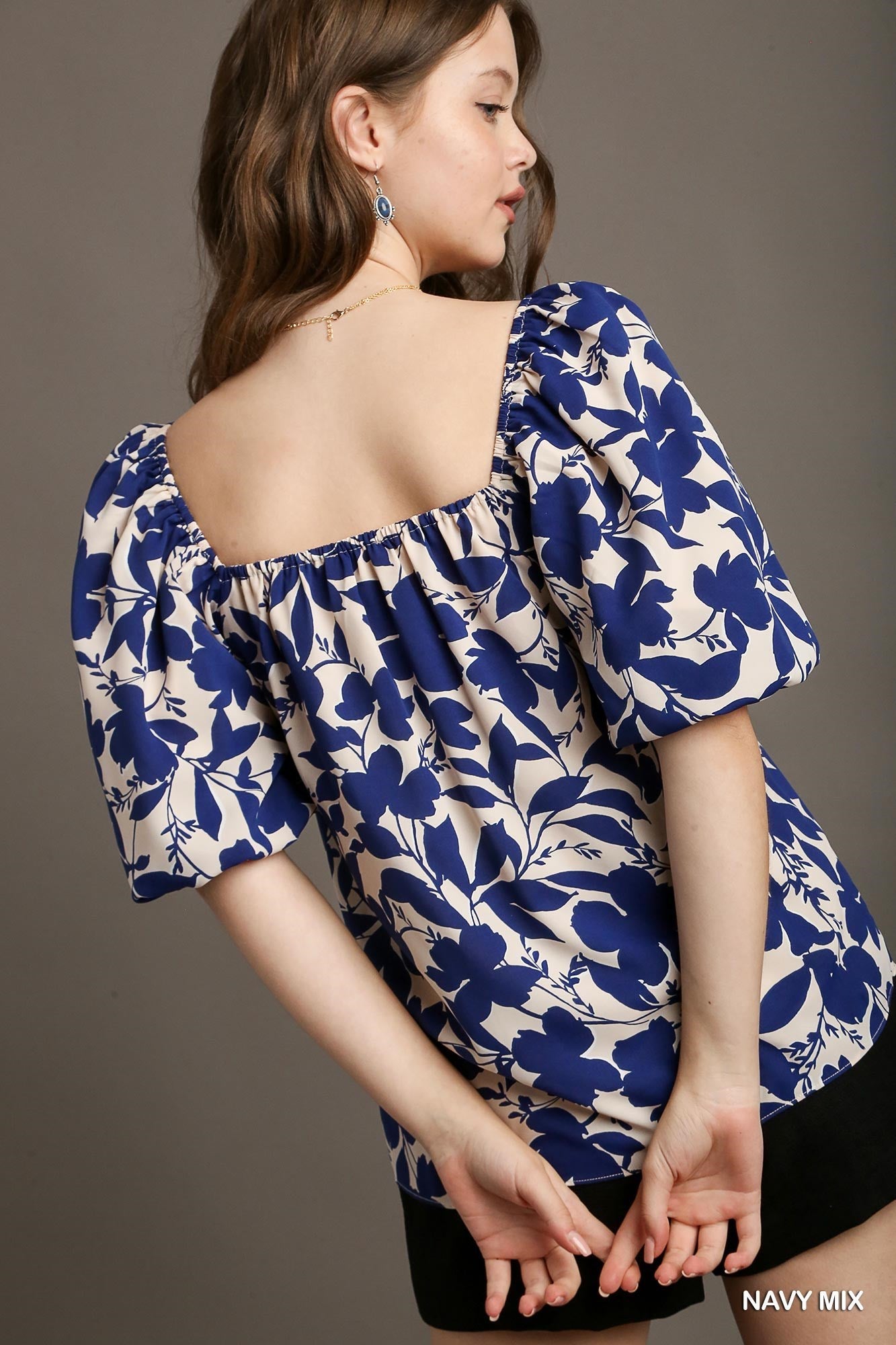 Gia Navy Mix Top