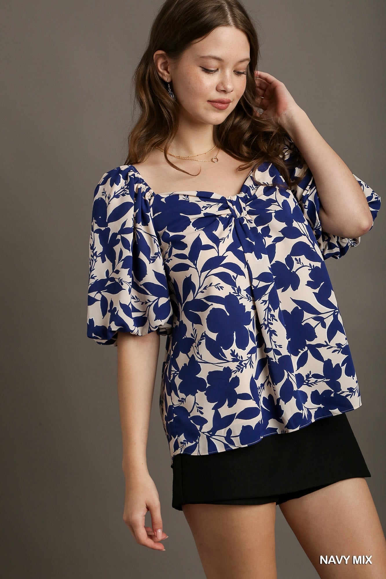 Gia Navy Mix Top