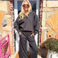 Scuba Collared Pullover & Pants Set Black