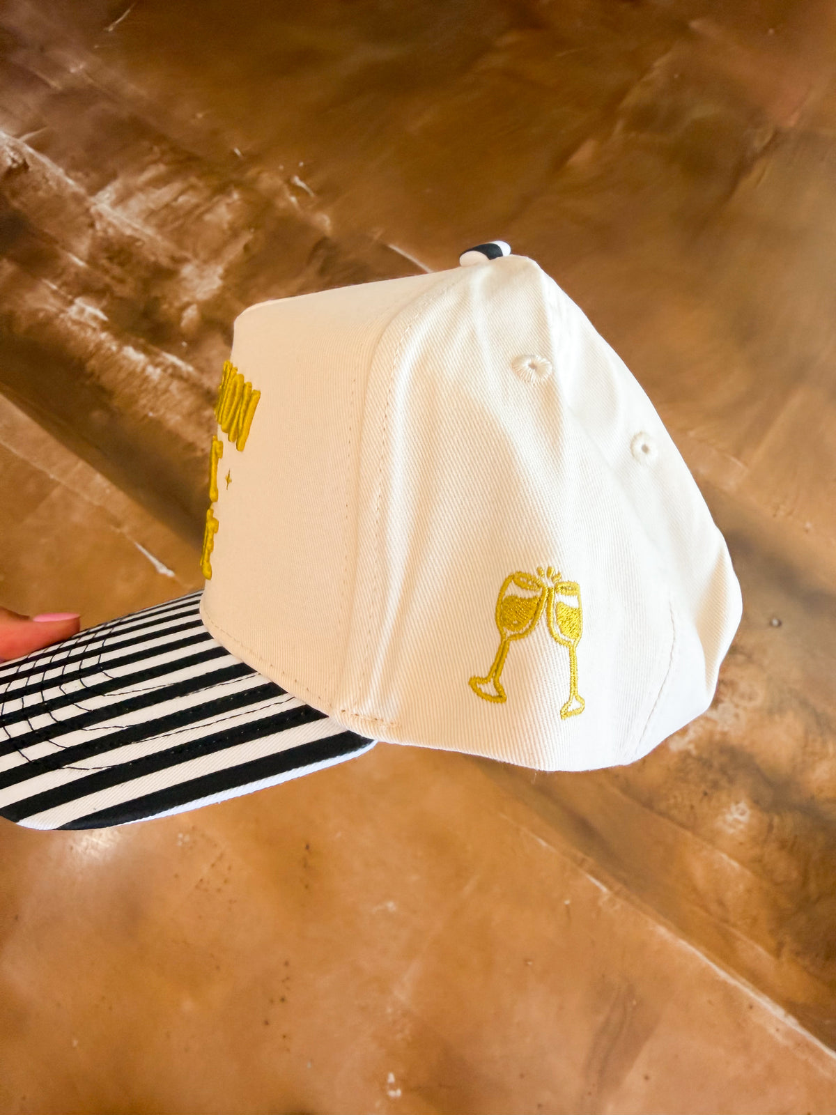 Sauvignon Blanc Please - Black & White Stripe Trucker Hat