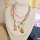Piper 18K Gold Non-Tarnish Sea Star Beaded Necklace Pink