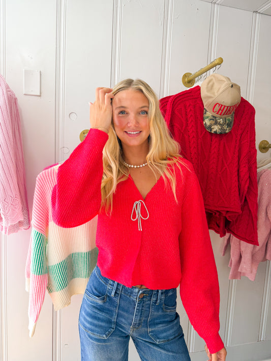 Harlow Red Cardigan