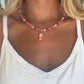 Multi Bead Orange Fish Necklace