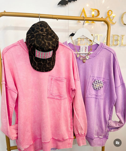 Acid Was Front Pocket Pullover Violet