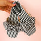 Gingham Bow Black Sandals