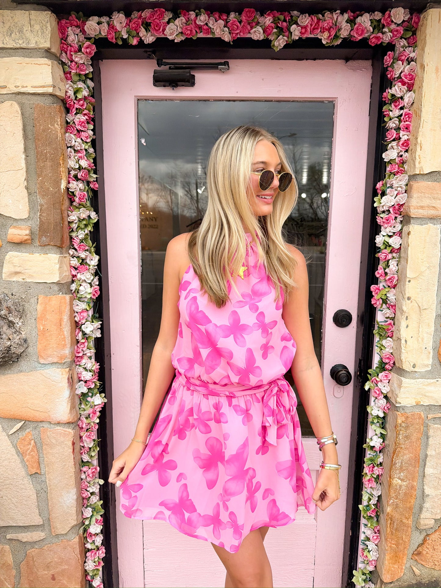 Sarah Fuschia Mini Dress