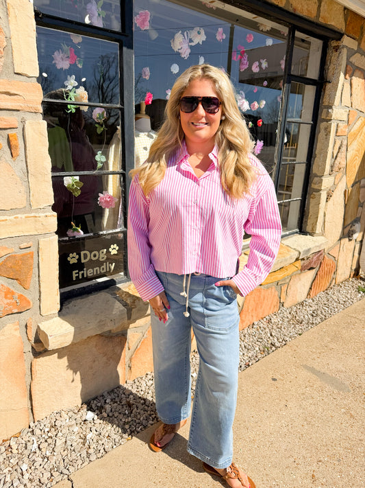 Risen Drawstring Medium Wash Denim