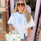 Surfboard Patchwork Tee – Coastal Summer Top