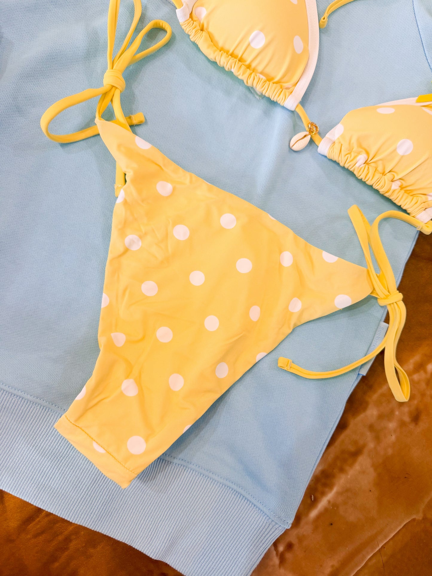 Cafe Polka Bikini Yellow Top
