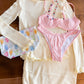 Seaside Picnic Pink Bikini Top