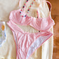 Seaside Picnic Pink Bikini Top