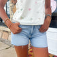 Risen High Rise Raw Cut Hem Side Slit Shorts