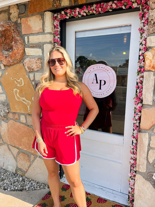 True Red/White Romper
