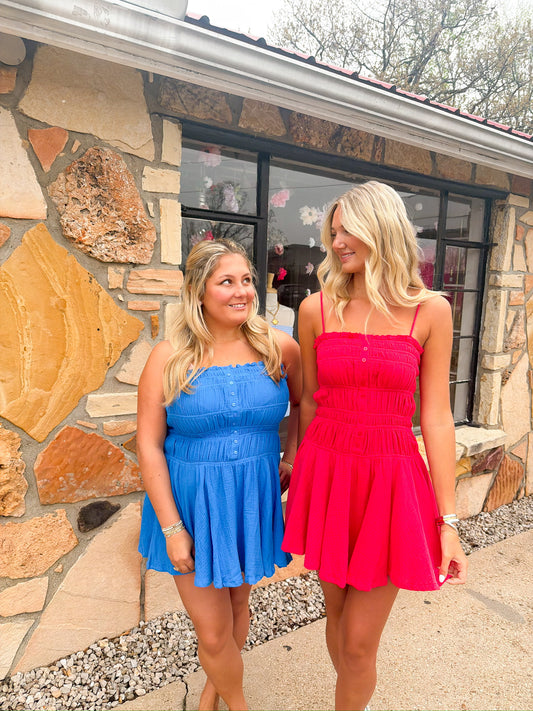 Dana Tiered Mini Dress Azure