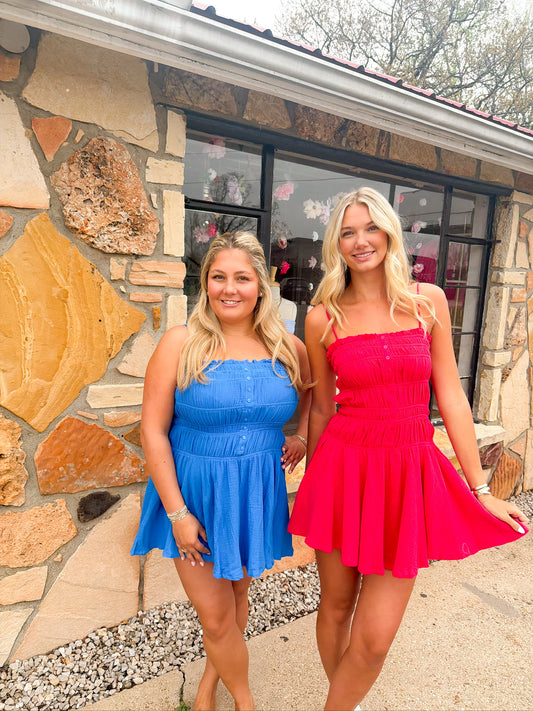 Dana Tiered Mini Dress Red