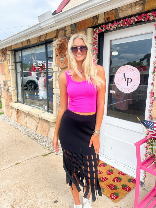 Debbi Black Midi Skirt