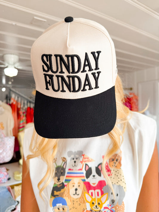 Sunday Funday - Vintage Trucker Hat Black