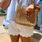 Chain Strap Straw Bag