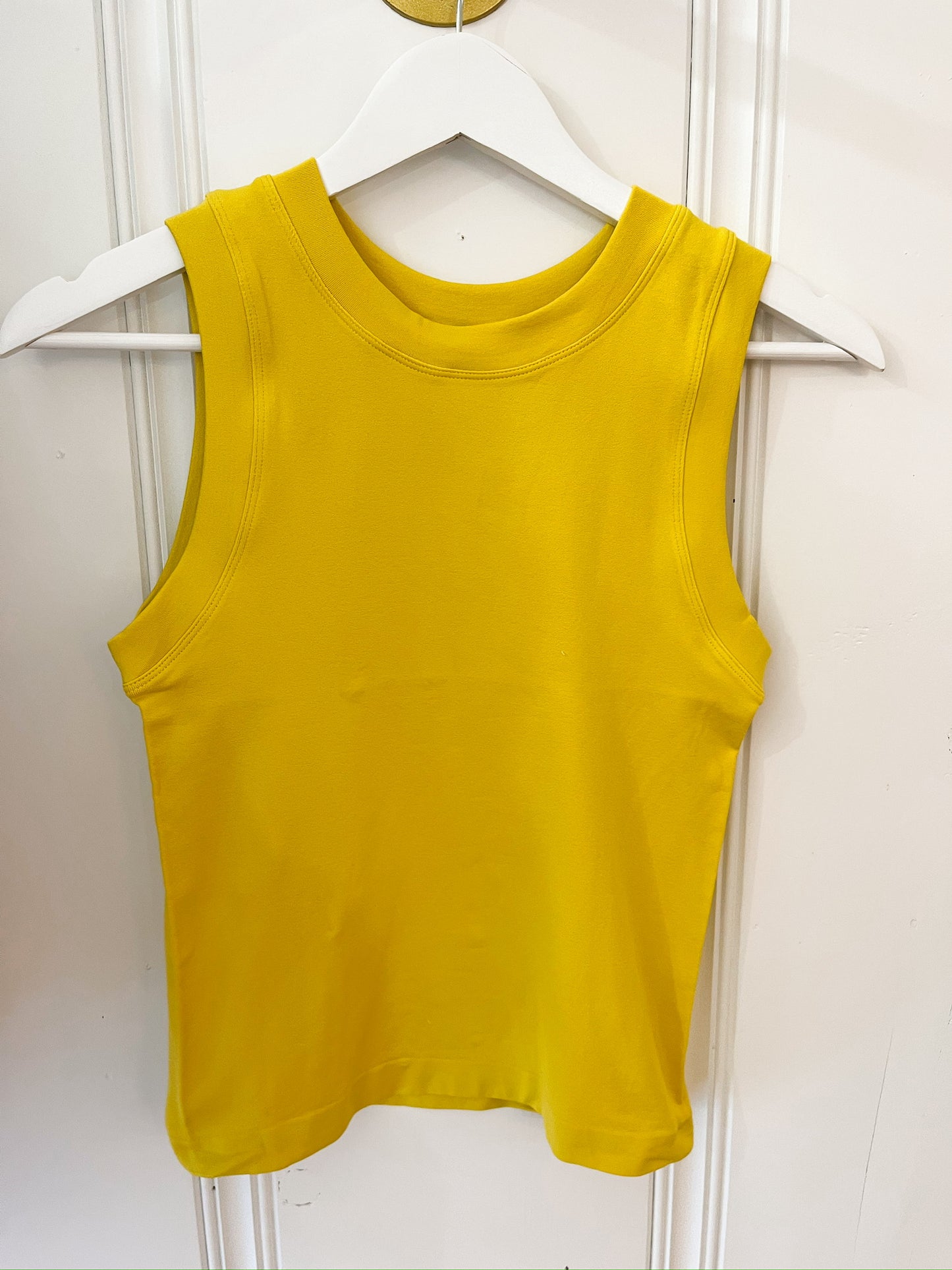 High neck banded tank