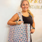 Quilted Block-Print Tote Bag Sky Blossom