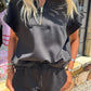 Scuba Elastic Waistband Shorts With Pocket Black