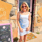 Sara Blue Flower Slip Dress