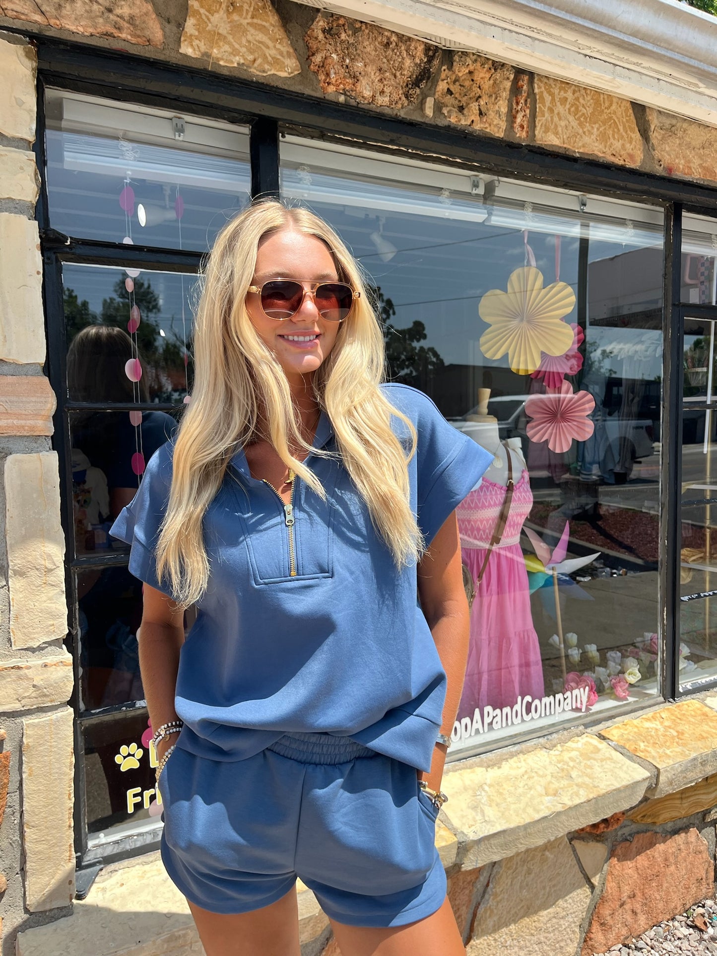 Scuba Elastic Waistband Dusty Blue