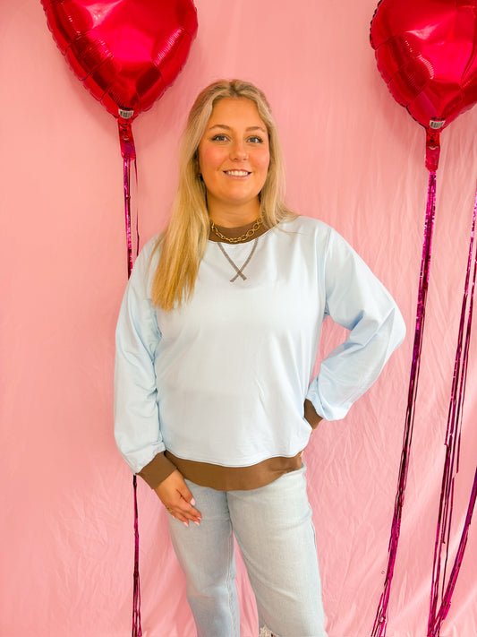 Dani Blue Color Block Top