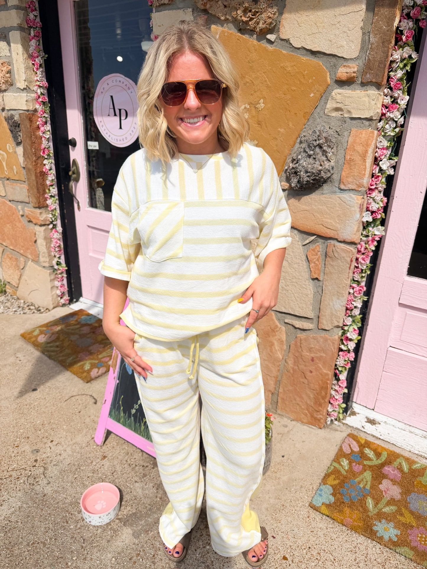 Bonnie Yellow Striped Pants