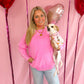 Terry Round Neck Pullover Pink