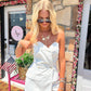 Demi White Denim Romper