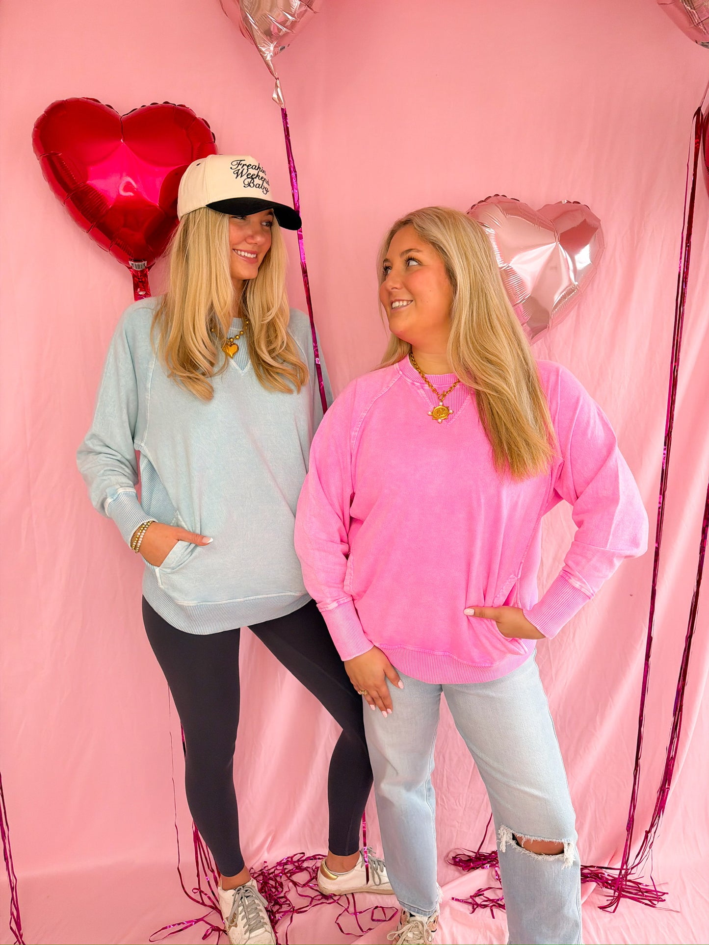Terry Round Neck Pullover Pink