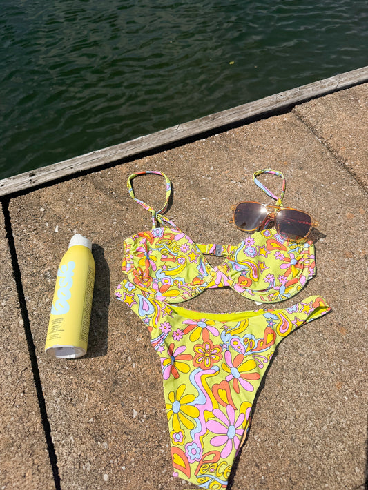 Groovy Floral Bikini Top