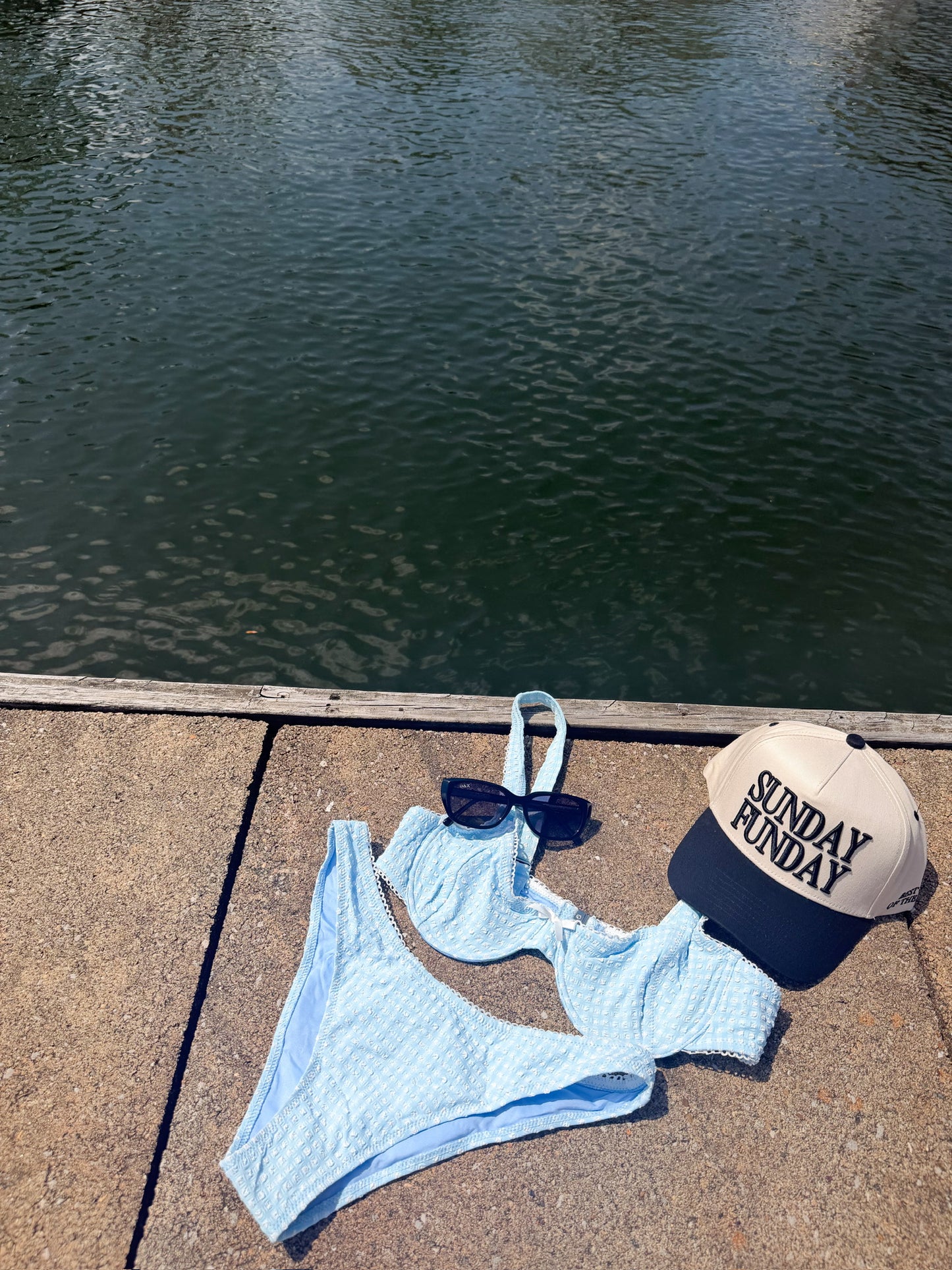 Bubbly Underwire Bikini Blue Bottoms