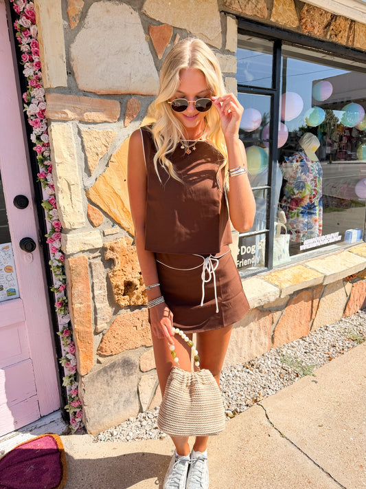 Drew Brown Set Skirt
