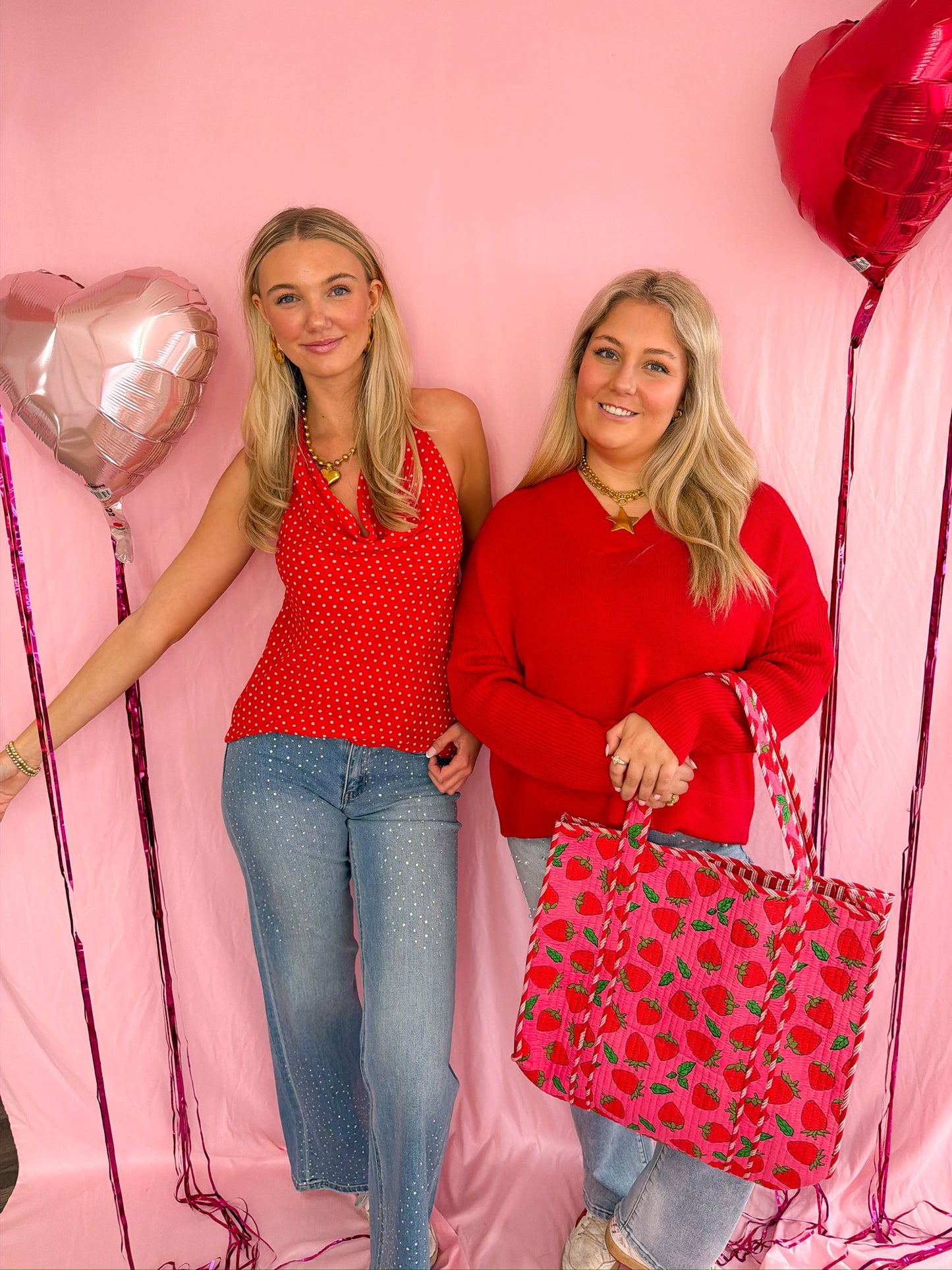 Pink Strawberry Bag Quilted Tote