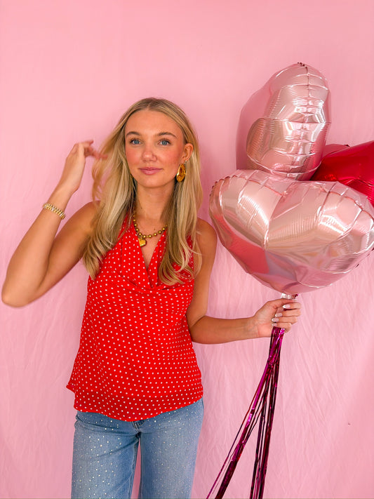 Lacie Red Halter NeckTop