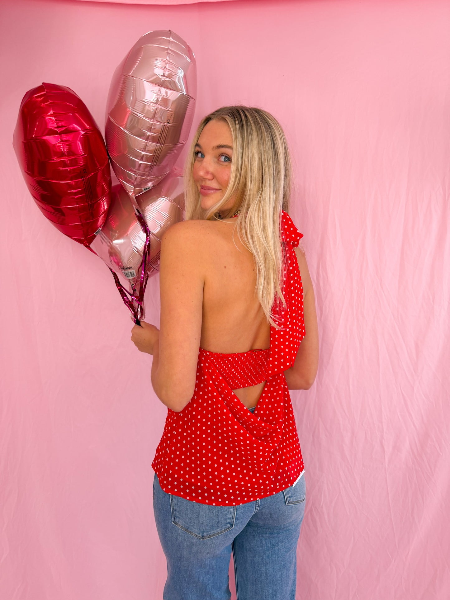 Lacie Red Halter NeckTop