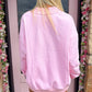 V-Neck Embroider Hibiscus Flower Sweatshirt