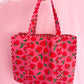 Pink Strawberry Bag Quilted Tote