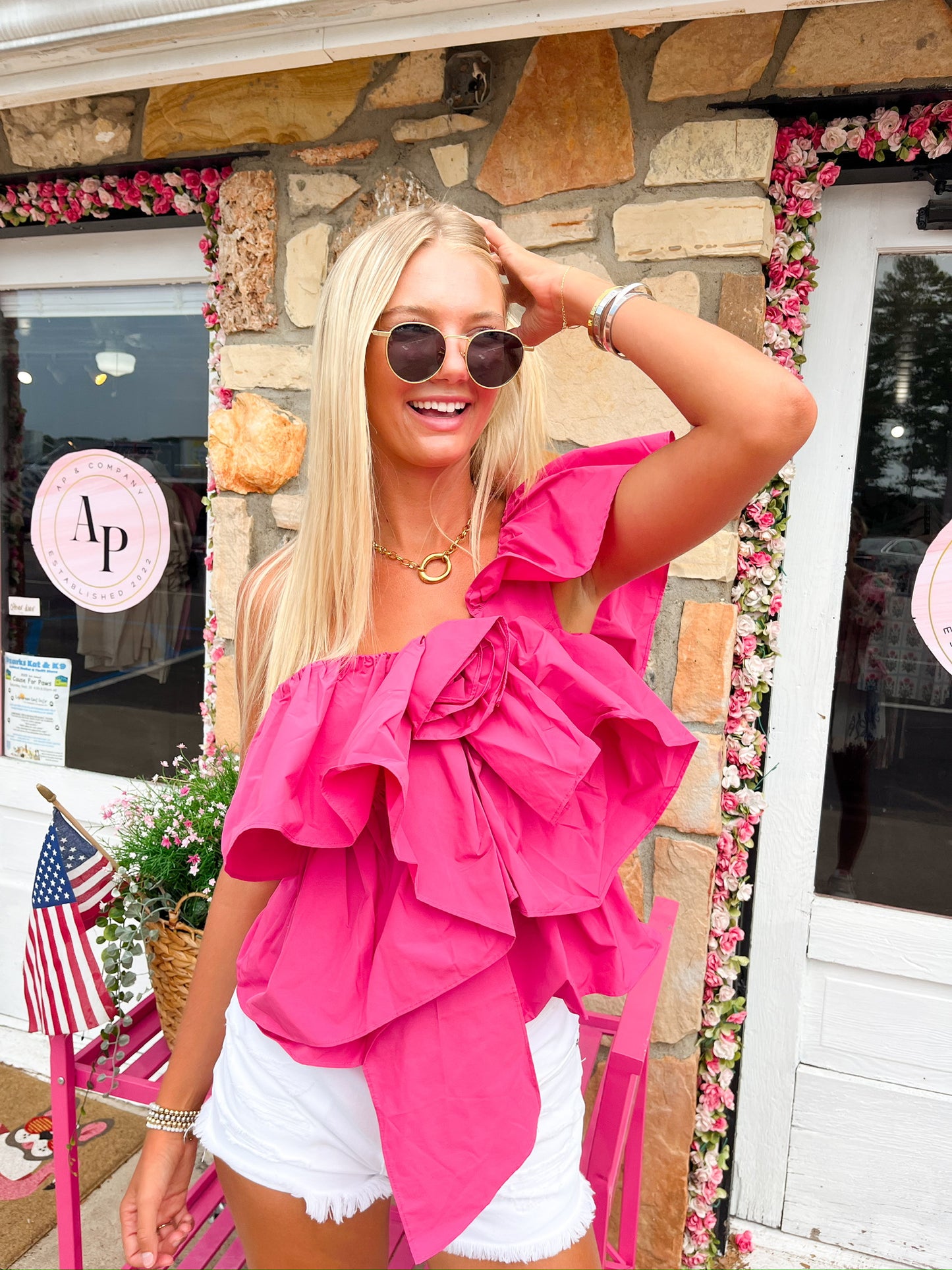Lucy Pink One Shoulder Top
