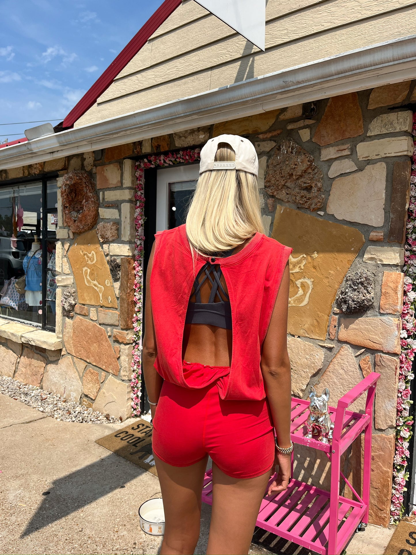 Teresa Red Romper